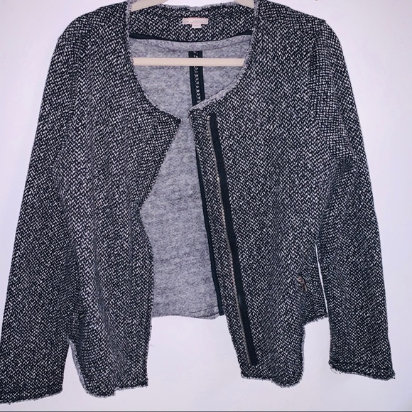 Gap grey knit zippered blazer jacket womens large - Picture 7 of 7